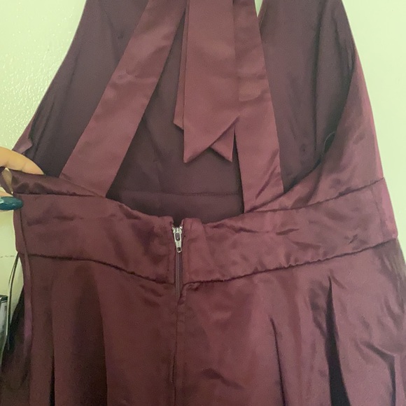 City Studio Plum A-Line Satin Back Bow Dress - Picture 9 of 12